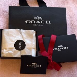 Coach Gift Set: bag, box, ribbon, receipt holder